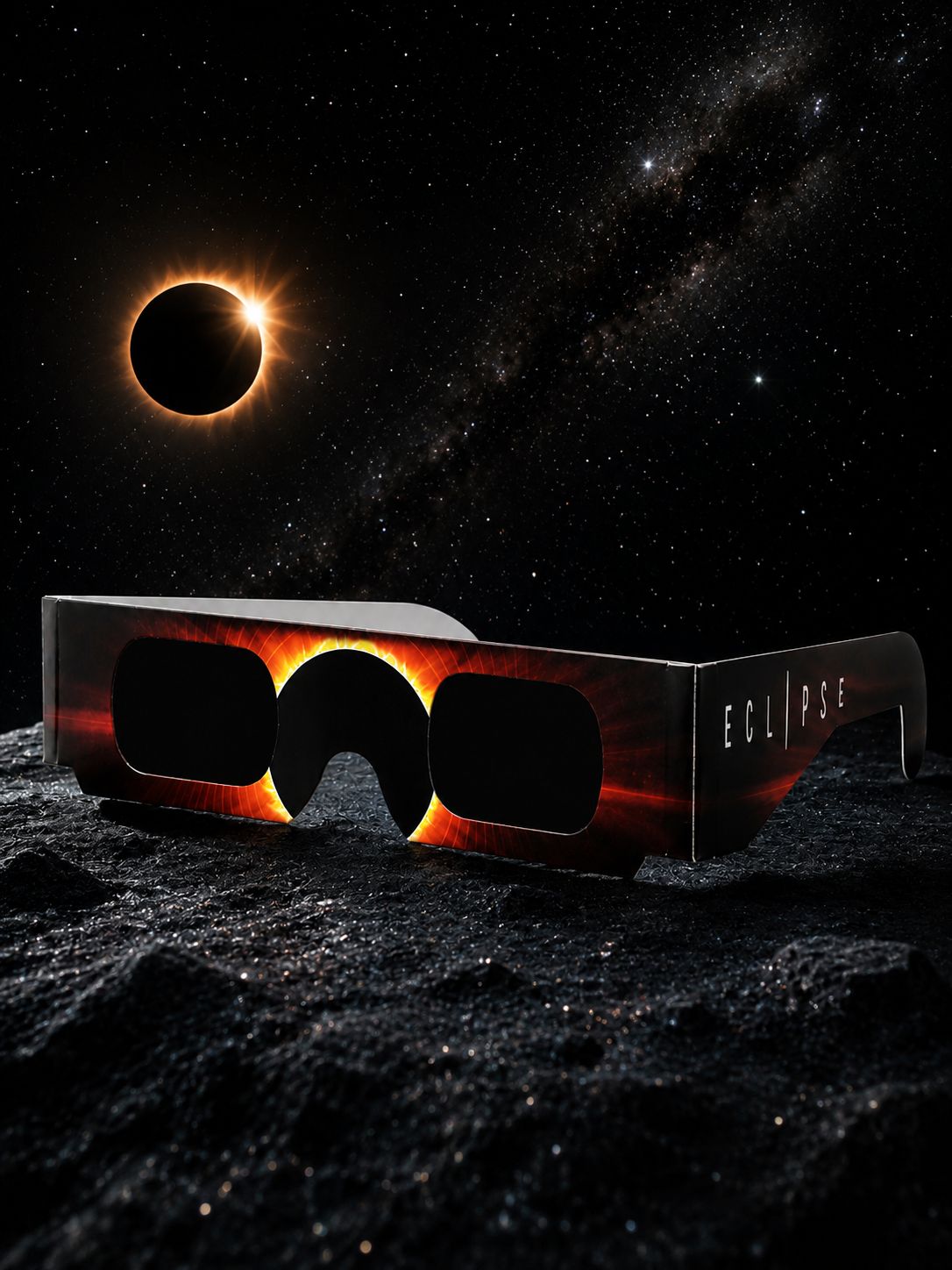Pack de 1 lunette d'éclipse solaire certifiée CE / ISO 12312-2 – Éclipse du 12 août 2026